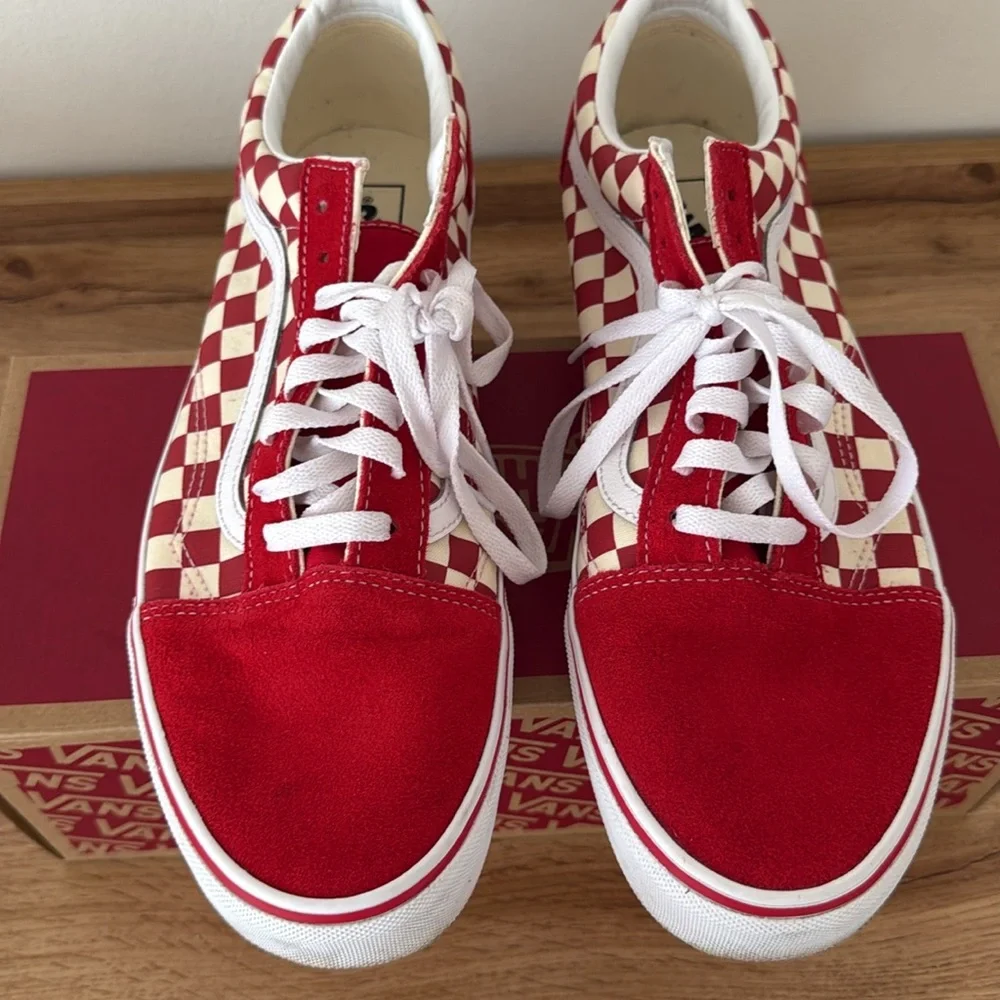 Old Skool Red Checker Vans